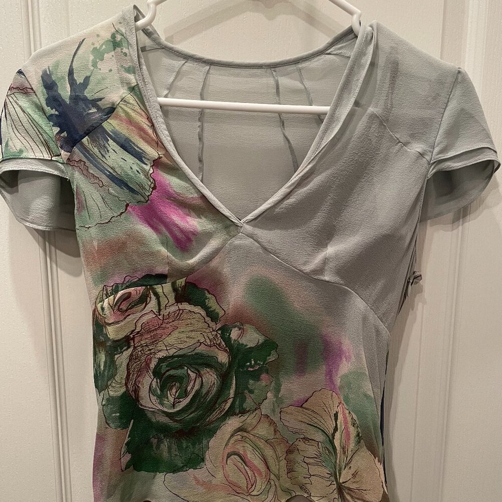 Karen Millen Floral Short Sleeves Blouse with Camisole